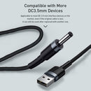 Baseus USB to DC 3.5mm Charging Cable HUB Fan 2A Power Supply Adapter Cord