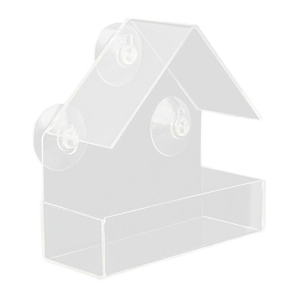 Creative Transparent Window Mounted Sucker Bird Feeder Tray Birdhouse Food Bird