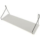 Solid Wooden Wall Shelf Iron Partition Board Sundries Storage Rack White-L