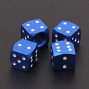 4pcs Dice Style Car Tire Wheel Tyre Caps Valve Stem Dust Covers (Blue)