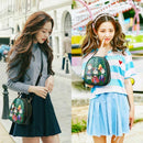 Ms. bag quilting forest girl printing green PU leather fashion trend should