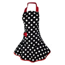 Cotton Ladies Women Apron Cooking Dots Kitchen Restaurant Work Apron Red