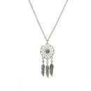 Bohemian Dreamcatcher Leaves Feather Pendant Necklace Earrings Jewelry Set Gw