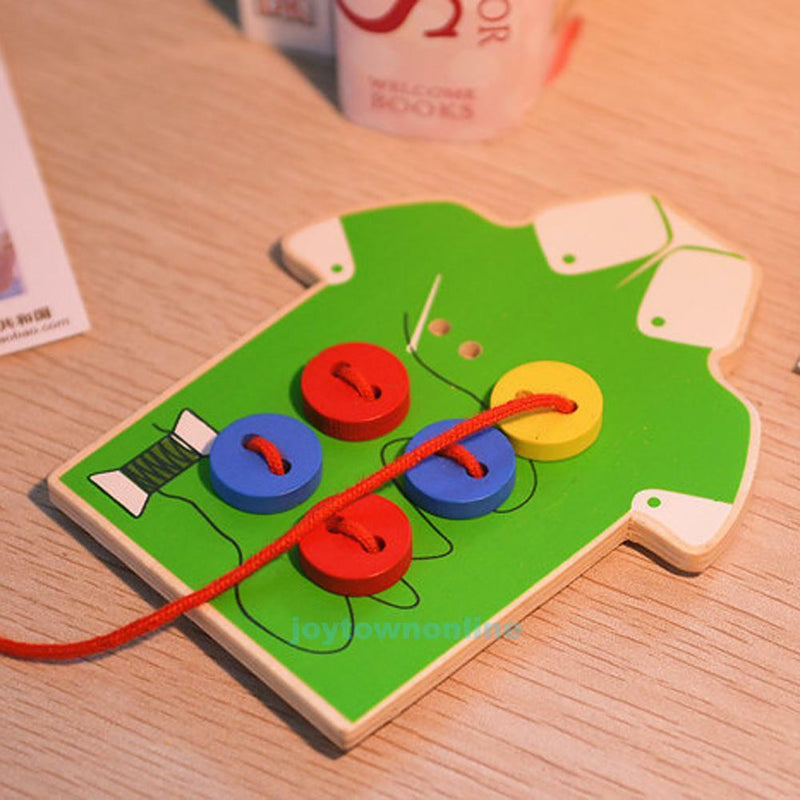 Kids Early Educational Game Toys Children Sew On Buttons Lacing Board Funny Toys