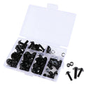 158Pcs Motorcycle Metal Complete Fairing Bolt Kit Bodywork Screws Nuts - Black