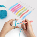 8pcs/set Soft Handle Colorful Aluminium Crochet Hooks Knitting Needles Kits