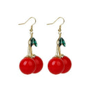 1 Pair Women Fashion Cherry Drop Dangles Rhinestone Ear Studs Earrings