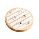 1 Pc Rings Display Tray Wooden Round Ring Holder Showing Plate Jewelry Orga Q7S4
