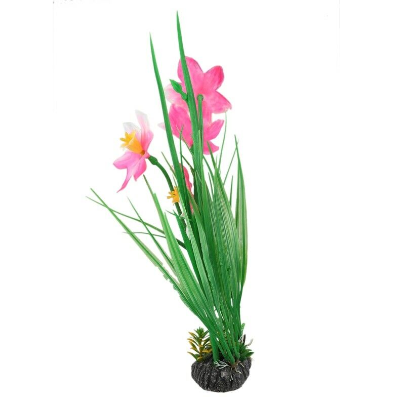 13" Aquarium Decor Plastic Plants Flowers for Fish Tank