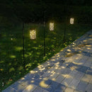 Star Moon Solar LED Iron Art Lantern Light Garden Yard Outdoor Decor Lamp A