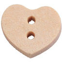 100pcs Nature Wood Wooden Buttons Sewing DIY Craft Heart Shape 2 Holes Q2X7
