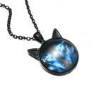 New Nordic Wiccan Wolf Necklace Wiccan Wolf Pendant Jewelry Necklace black
