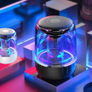 Colorful Light Wireless Speakers Waterproof with Mic Handsfree Bass Black