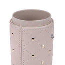 Leather Rhombus Rivet Makeup Storage Holder Cup w/Buckle for Makeup Brush