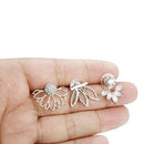 3 Pairs Hollow Flower Crystal Earrings Hanging Ear Stud for Women Jewelry