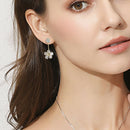 Exquisite Zircon Crystal Flower Earrings Hoop Drop Dangle Women's Jewelry Gifts