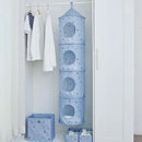 4-Tier Oxford Fabric Collapsible Hanging Closet Organizer Toys Organizer Gl
