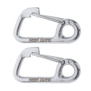 2 lot Carabiner Lock Stainless Steel 60mm Spring Hook Reel Cord Connector
