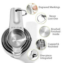 Measuring Cups Set of 7 with 1/8 Cup Coffee Scoop,Stainless Steel Metal Mea