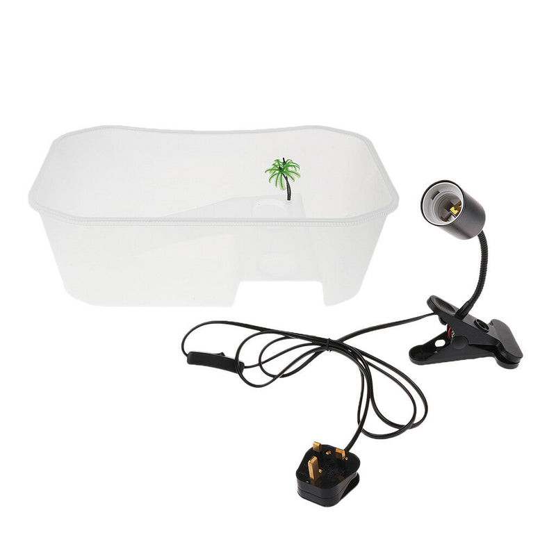 Reptile Tortoise Turtle Habitat Terrarium Tank Box with Lamp Holder White