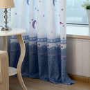 ome Xmas Decor Living Room Bedroom Pastoral Moon Print Sheer Window Curtain