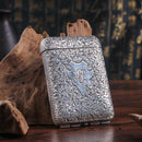 Cigarette Storage Case Alloy Holder Box Flip Top Closure Hold 14 Cigarettes