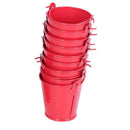 10Pcs Mini Buckets Candy Favours Pails Buckets Gifts,Red