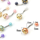 12Pcs/Set Curved Barbell Belly Button Ring Navel Bar Body Piercing Jewe ME