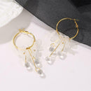 Crystal Flower Dangle Ear Hook Women Elegant Drop Earrings Alloy Jewelry