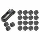 20 Wheel Nut Bolt Center Cap Grey 17mm Cap + 1x Clip For Volkswagen Audi YSM