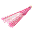Ultra Pink Plastic Ribs Rose Print Dance Fold Hand Fan