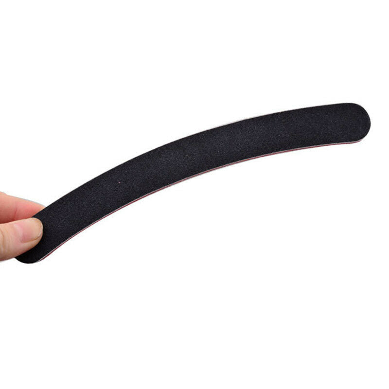 Nail files, curved, double-sided, black, 10 pieces G8E8