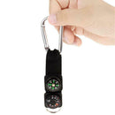 3 in 1 Camping Climbing Hiking Mini Carabiner Keychain Compass Thermometer S7J5