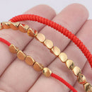 3Pcs/Set Handmade Red Braided Rope Christmas Bracelet Copper Bead Lucky Bangle