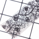 10Pcs Black Lace Floral Nail Art Transfer Foil Women Nail Dec Manicure Too- OZ
