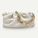 Fashion Cloud Women Shoulder Handbag Lady Chain Underarm Clutch (Beige)