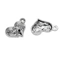 50pcs Pendant Trays Cabochon Base Setting DIY Jewelry Findings Love Heart