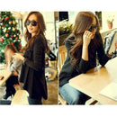 Womens Loose Casual Asymmetric Hem Long Sleeve Cotton Swing T-shirt Tops