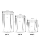 Replacement Cups with Flip Top to-Go Lid for NutriBullet 6-Piece High-Speed O5L2
