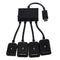 Black USB 4-port Micro Power Cargo OTG Hub Cable adapter V6Q6