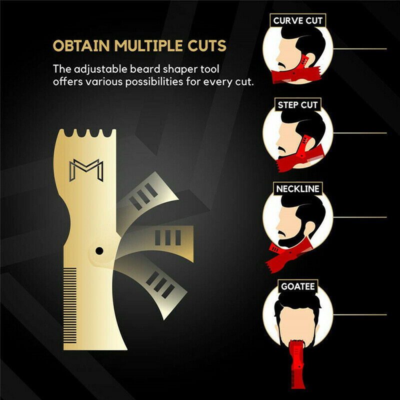 Black Adjustable Beard Shaper Beard Styling Shaping Tool Beard Hair Comb Bru Kw