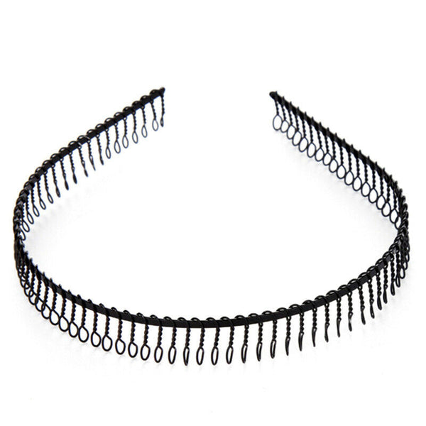 Practical Black Metal Teeth Comb Hairband Hair Hoop Headband For Woman Sexy OS