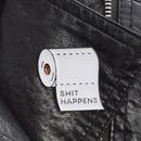 Creative Toilet Roll Paper Brooch Badges Jacket Backpack Decor Pins (White)