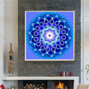 5D DIY Blue Flower Full Drill Round Diamond Painting Embroider Cross Stitch