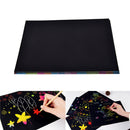5 Sheets Rainbow Scratch Colourful Stencil Art Craft Engraving Paper With Pen JR
