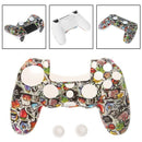 Gamepad Controller Protective Silicone Sleeve Guards Case + 2 Grip Caps For PS4