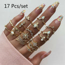 17Pcs Punk Women Finger Ring Fashion Knuckle Boho Style Jewelry Gift For Gir Hn