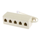 1Pc RJ11 splitter 5 way adapter 1 male to 5 female RJ-11 phone jack splittersOZ