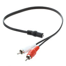 2 Pcs 3.5mm Female Stereo to 2 RCA Male AV Audio Aux Video Cable Cord Adapt I2P8