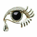 Prom Gem Rhinestone Crystal Angel Eye Tear Drop Brooch Fancy Pin Decor Part F5X5
